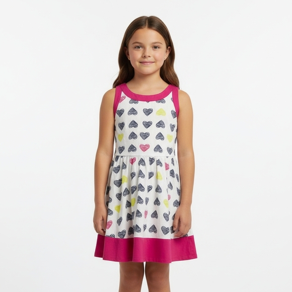 Gymboree Other - Gymboree Girls Heart Print Sundress Size 8 Multicolor Summer Dress